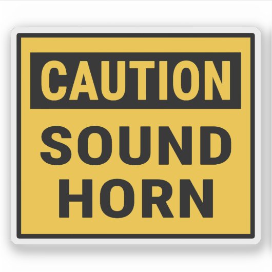 Caution Sound Horn Aufkleber (Vorderseite)