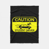 Caution Student Driver Funny Fleecedecke (Vorderseite)