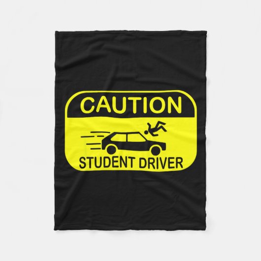 Caution Student Driver Funny Fleecedecke (Vorderseite)