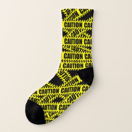 Caution tape design socks socken (Links - Außen)