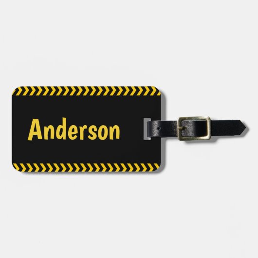 Caution Tape Pattern Travel Tag Gepäckanhänger (Vorderseite horizontal)