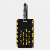 Caution Tape Pattern Travel Tag Gepäckanhänger (Rückseite vertikal)