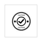 CAUTION Text Safety Checks Workplaces Storage Red  Gummistempel (Prägung)