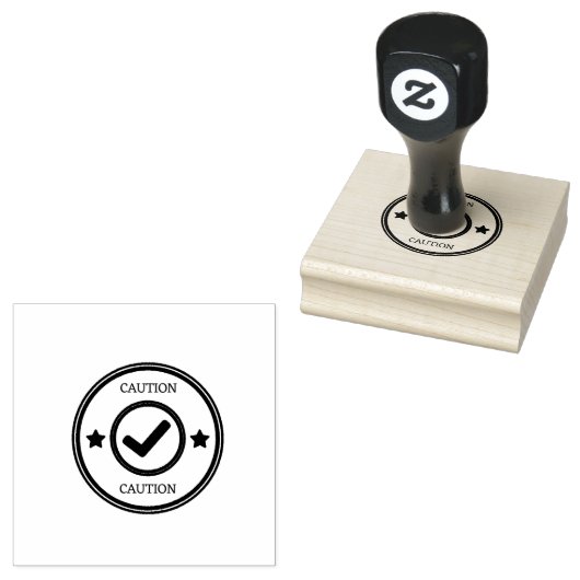 CAUTION Text Safety Checks Workplaces Storage Red  Gummistempel (Stempel)