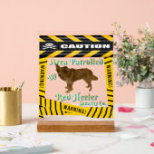 Caution Warning Area Patrolled By Red Heeler Acrylschild (Hochzeit)