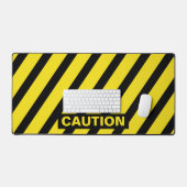 CAUTION Yellow and Black Striped Schreibtischunterlage (Tastatur & Maus)
