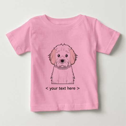 Cavachon Cartoon Personalisiert Baby T-shirt (Vorderseite)