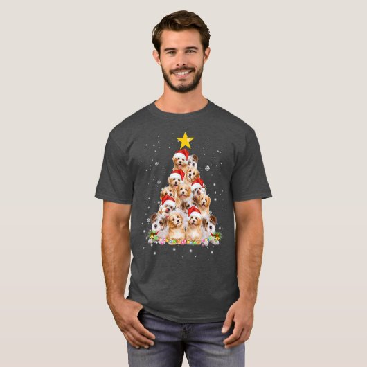 Cavachon Christmas Tree Funny Dog Lover Geschenke T-Shirt (Vorne ganz)