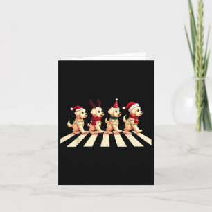 Cavachon Dog Crossing Road Xmas Karte