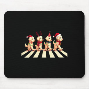 Cavachon Dog Crossing Road Xmas Mousepad