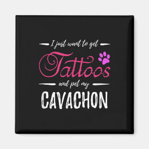 Cavachon Dog Lover Tattoo Funny Dog Mama Geschenk Magnet