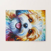 Cavachon Dog Portrait Akryllische Kunst Print Dog Puzzle (Horizontal)