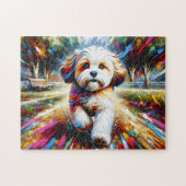 Cavachon Dog Portrait Akryllische Kunst Print Dog  Puzzle (Horizontal)