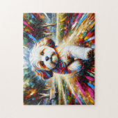Cavachon Dog Portrait Akryllische Kunst Print Dog  Puzzle (Vertikal)