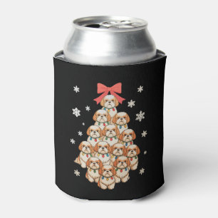 Cavachon-Hund-Weihnachtsbaum Xmas-Feiertags-Famili Dosenkühler
