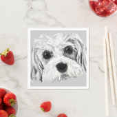 Cavachon-Hund, zeichnend, niedlich Serviette (Beispiel)