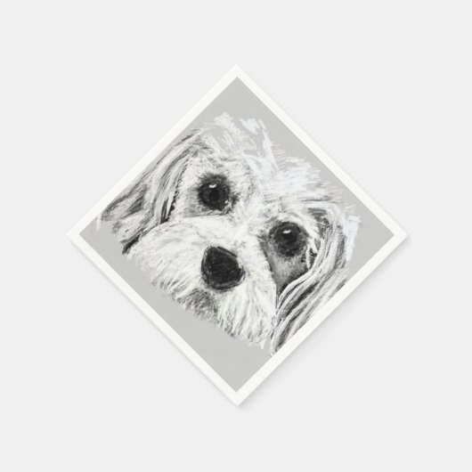 Cavachon-Hund, zeichnend, niedlich Serviette (Ecke)