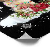 Cavachon Snowly Christmas Tree Lights Pajama Dog X Poster (Ecke)