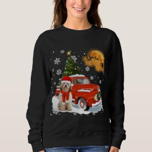 Cavachon Vintag Wagon Red Truck Weihnachtsbaum Pa Sweatshirt