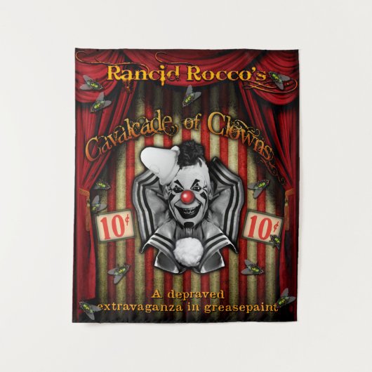 Cavalcade der Clowns Sideshow-Banner Wandteppich (Vorderseite)