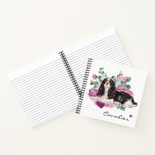 Cavalier Art Design Note Book | Rosa Blumen Notizblock (Innenseite)