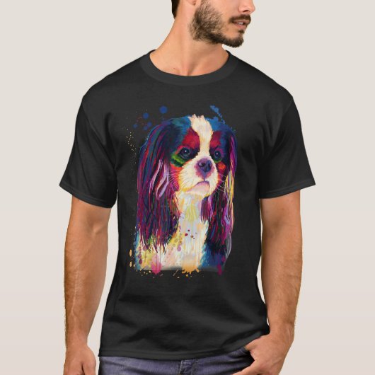 Cavalier Beautiful Look Splash Painting T-Shirt (Vorderseite)
