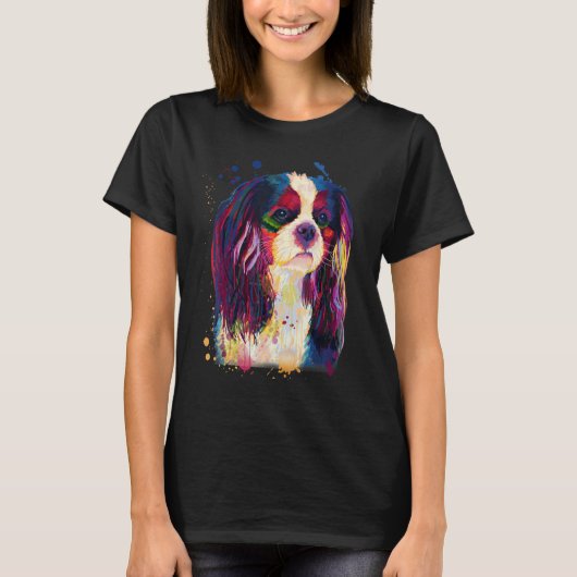 Cavalier Beautiful Look Splash Painting T-Shirt (Vorderseite)