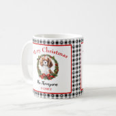 Cavalier Charles Dog Name Gingham Weihnachtszeit-T Kaffeetasse (Vorderseite Links)