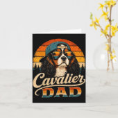 Cavalier Dad Vintage Cavalier King Charles Spaniel Karte (Gelbe Blume)