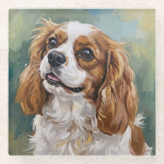 Cavalier Glass Coaster for Dog Lovers Glasuntersetzer (Vorderseite)