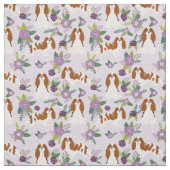 cavalier kc spaniel dog lavender florale stoff (Muster)
