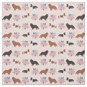 cavalier kc spaniel dog pink floral stoff (Muster)