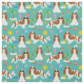 cavalier kc spaniel dog sommer tropical stoff (Muster)