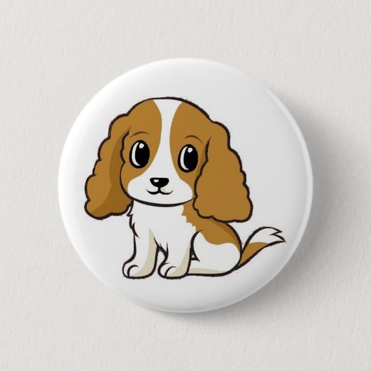 Cavalier KCS Blenheim Cartoon Button (Vorderseite)