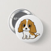 Cavalier KCS Blenheim Cartoon Button (Vorne & Hinten)