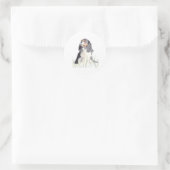 Cavalier King Aquarell Runder Aufkleber (Tasche)