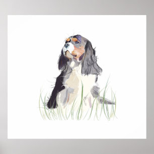 Cavalier King Aquarell-Wandkunstplakat Poster