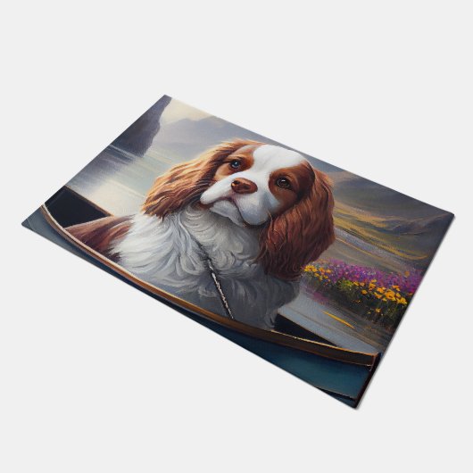 Cavalier King auf einem Paddel: Ein Landschaftlich Fußmatte (Schrägansicht)