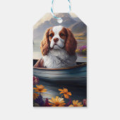 Cavalier King auf einem Paddel: Ein Landschaftlich Geschenkanhänger (Rückseite)