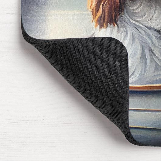 Cavalier King auf einem Paddel: Ein Landschaftlich Mousepad (Ecke)