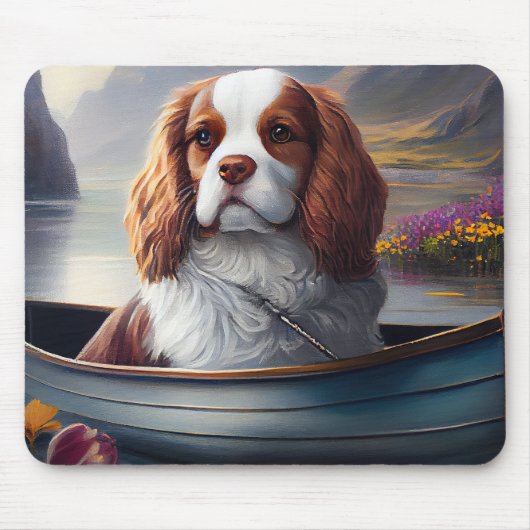 Cavalier King auf einem Paddel: Ein Landschaftlich Mousepad (Vorne)