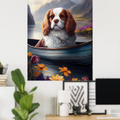 Cavalier King auf einem Paddel: Ein Landschaftlich Poster (Heimbüro)