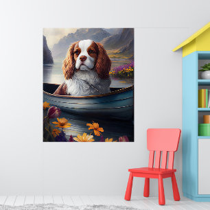 Cavalier King auf einem Paddel: Ein Landschaftlich Poster