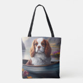 Cavalier King auf einem Paddel: Ein Landschaftlich Tasche (Rückseite)