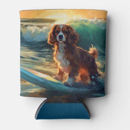 Cavalier King Beach Surfmalerei Dosenkühler (Vorderseite)