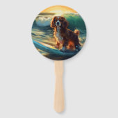 Cavalier King Beach Surfmalerei Fächer (Rückseite)