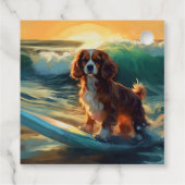 Cavalier King Beach Surfmalerei Geschenkanhänger (Rückseite)