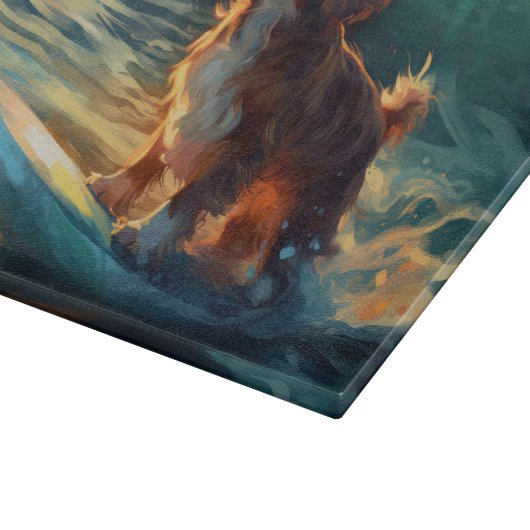 Cavalier King Beach Surfmalerei Schneidebrett (Ecke)