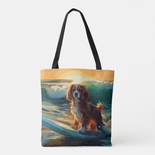 Cavalier King Beach Surfmalerei Tasche (Rückseite)