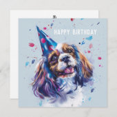 Cavalier King Charled Spaniel Geburtstagskarte Feiertagskarte (Vorne/Hinten)